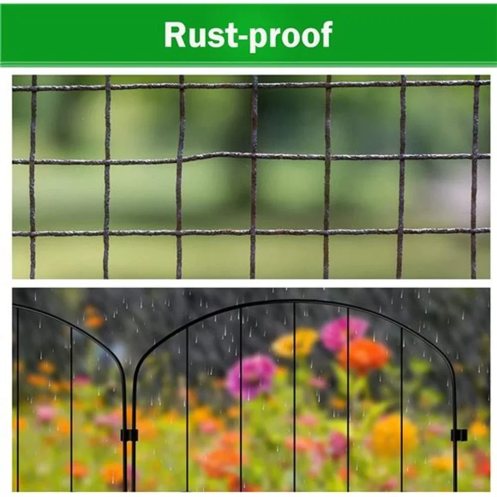 10 Pack, 24in (H) x 10ft (L),Rustproof Metal Wire Garden Fence Animal Barrier